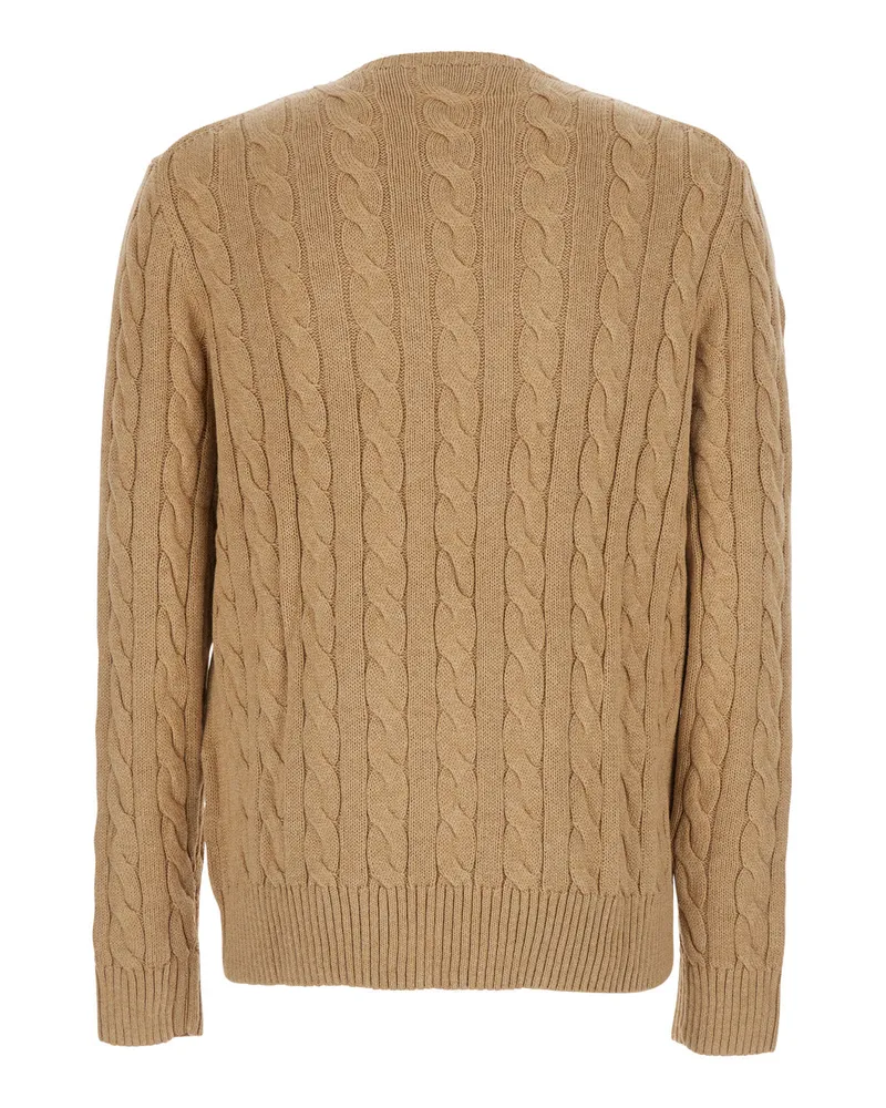 Ralph Lauren Men's Crewneck Sweater Beige Cotton Tops Top Beige