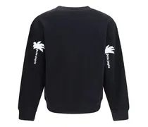 Crew-Neck Cotton Sweatshirt — Black