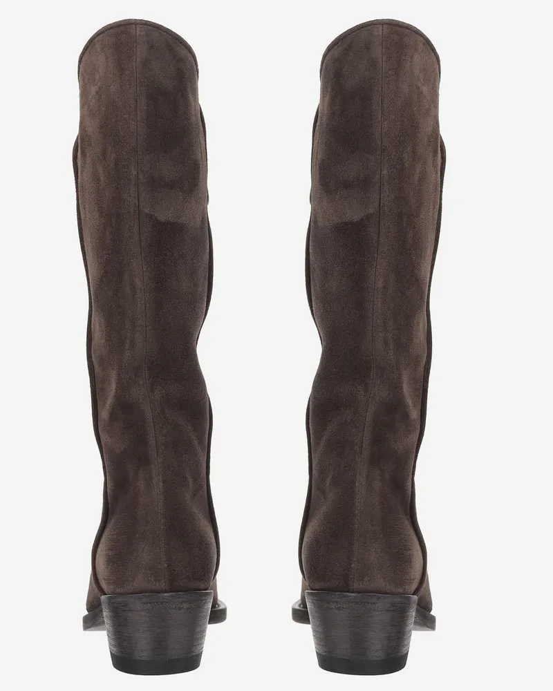 KHAITE Women's Boots Clive Suede Brown Upper: Leather; Sole: Leather Brown