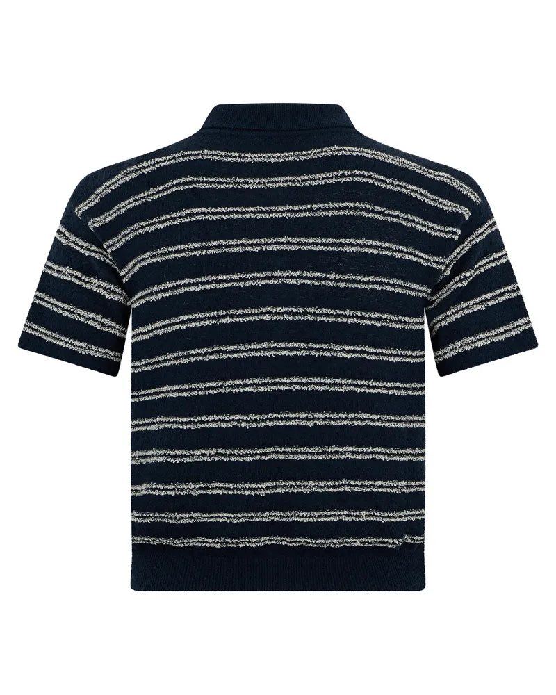 Moncler Men's Polo Shirt Striped Blue Cotton T-shirts And Polos Navy
