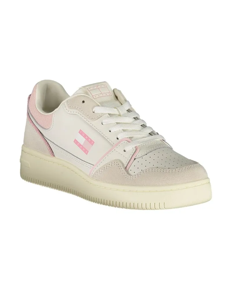 Tommy Hilfiger Color-Block Leather and Polyurethane Sneaker — White White