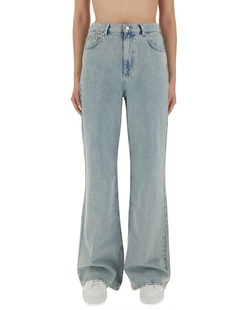 Moschino Wide Leg Jeans — Blue Blue