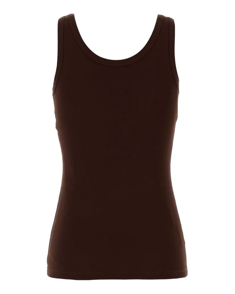 Prada Women's Cotton Tank Top Brown Tops Brown