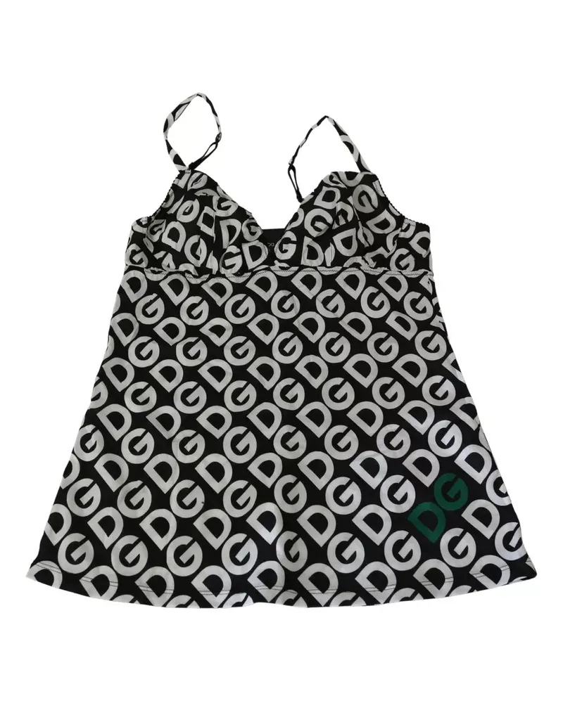 Dolce & Gabbana Women's Black Dg Mania Print Sleeveless Swimwear Clothing Black