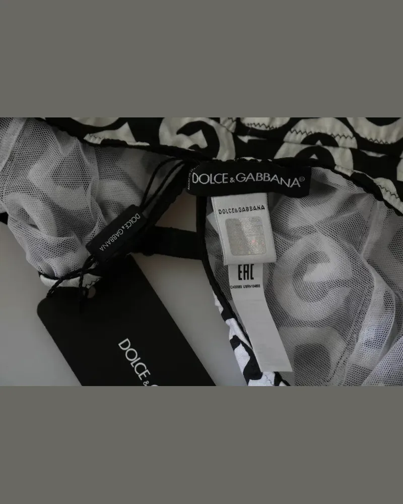 Dolce & Gabbana DG Mania Logo-Print Swimwear Top — Black Black