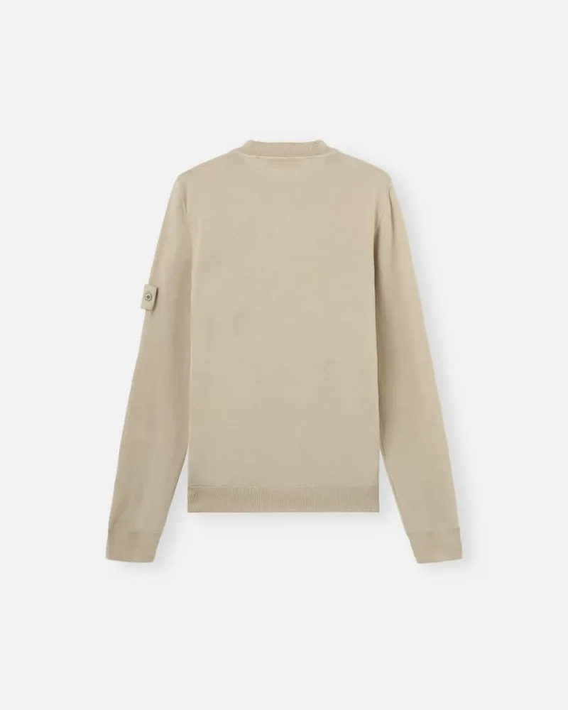 Stone Island Crew-Neck Knit Sweater — Beige Beige
