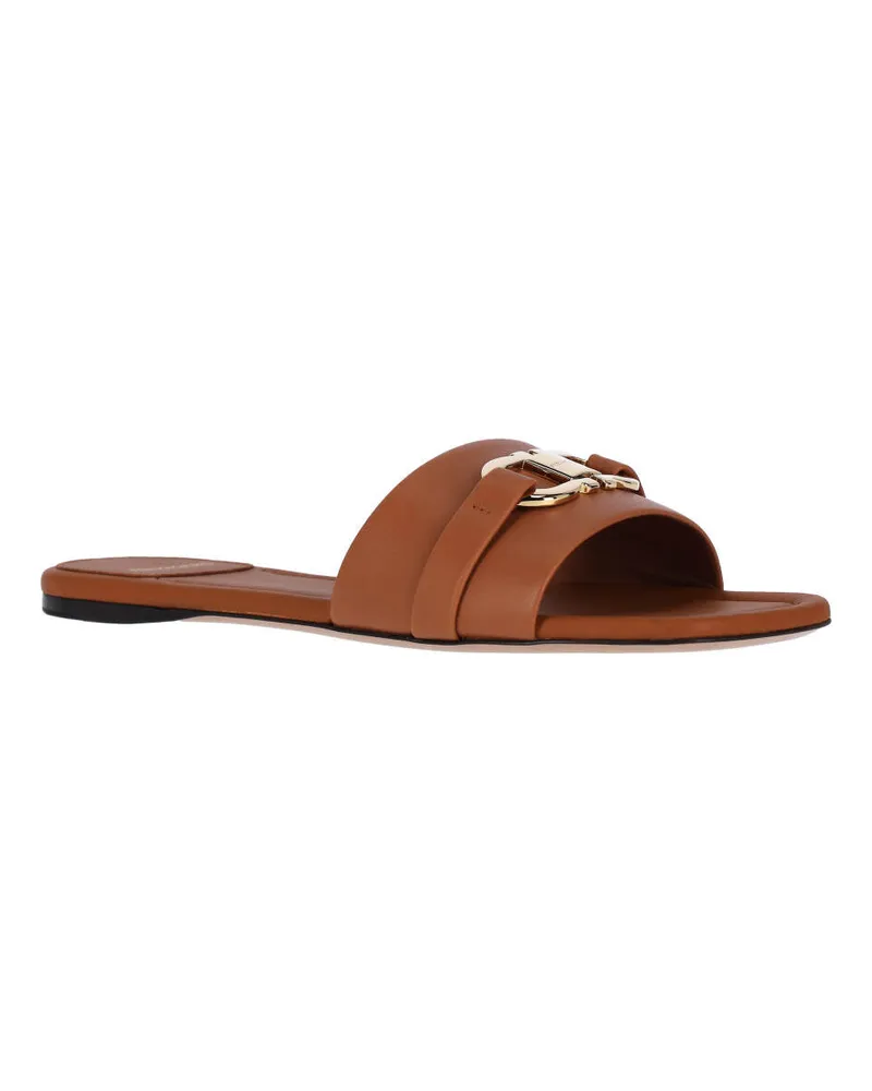 Ferragamo Women's Sandals Brown Upper: Calf Leather Brown