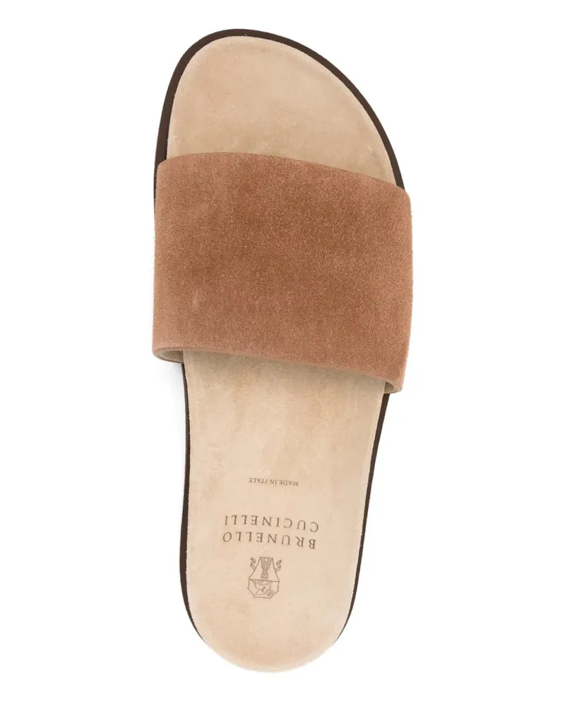 Brunello Cucinelli Men's Suede Sandals Ss26 M Tan