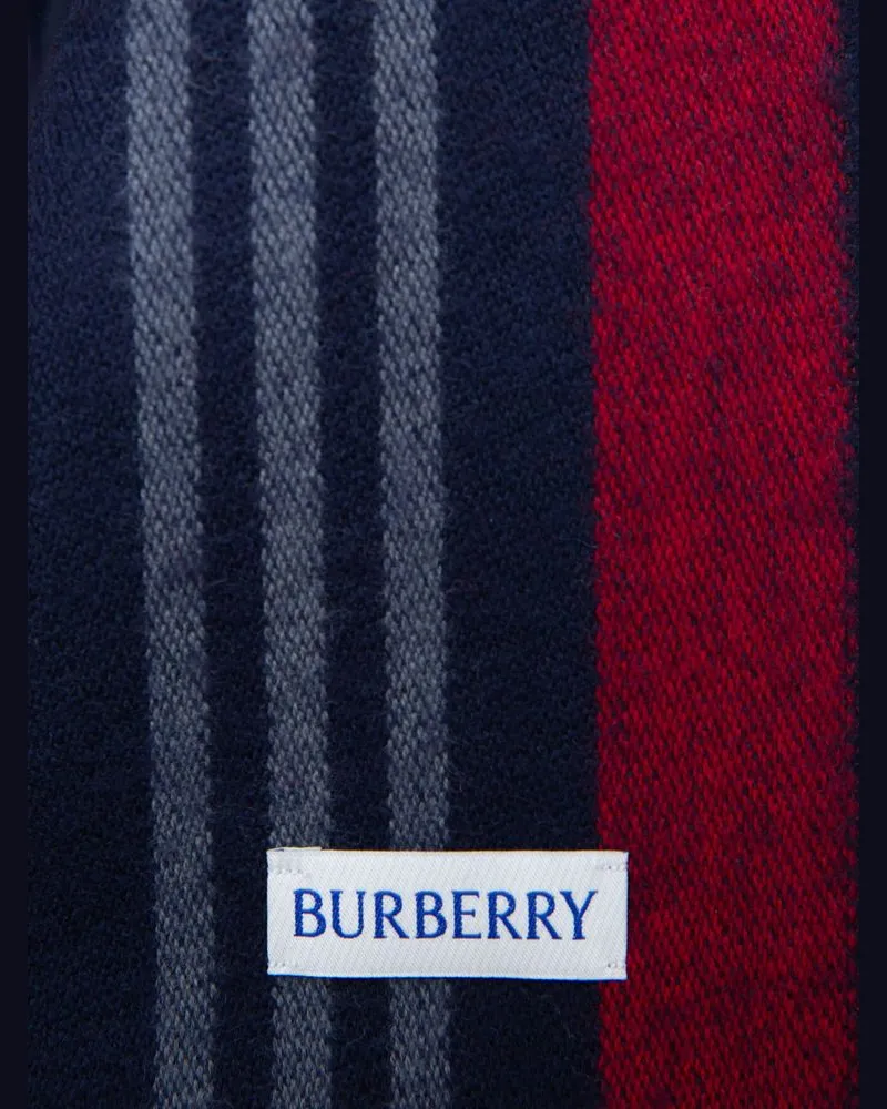 Burberry Icon Stripe Wool Scarf — Navy Navy