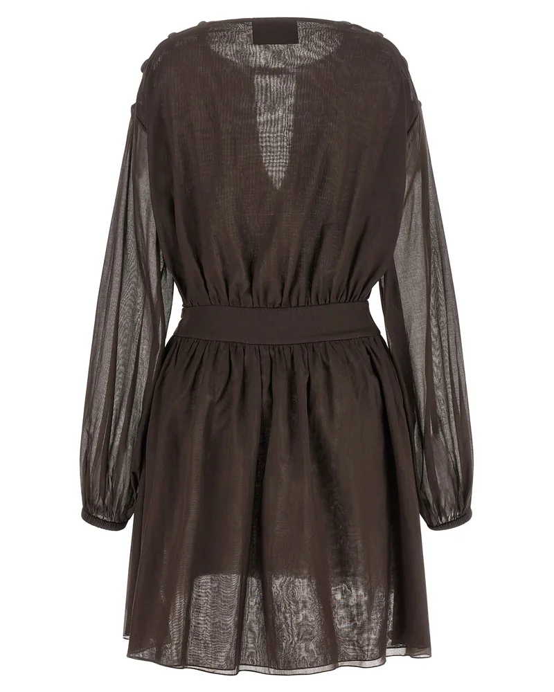 Giovanni Bedin Women's Brown Cotton Short Dress Brown
