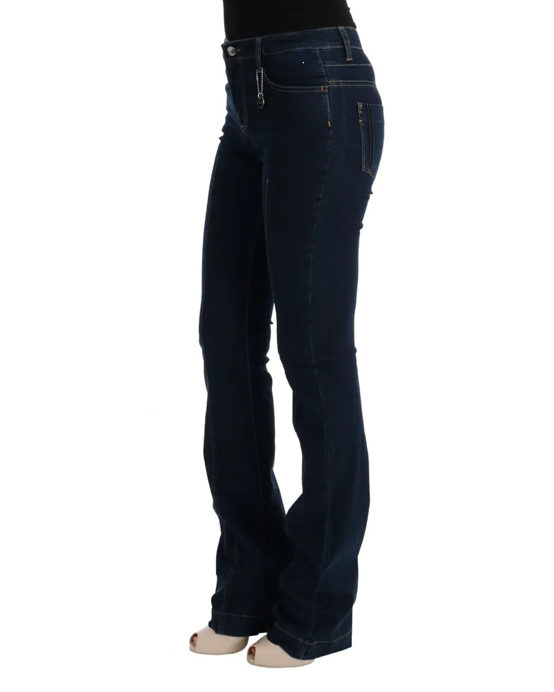 CoSTUME NATIONAL Women's Blue Cotton Bootcut Flared Jeans Clothing Blue