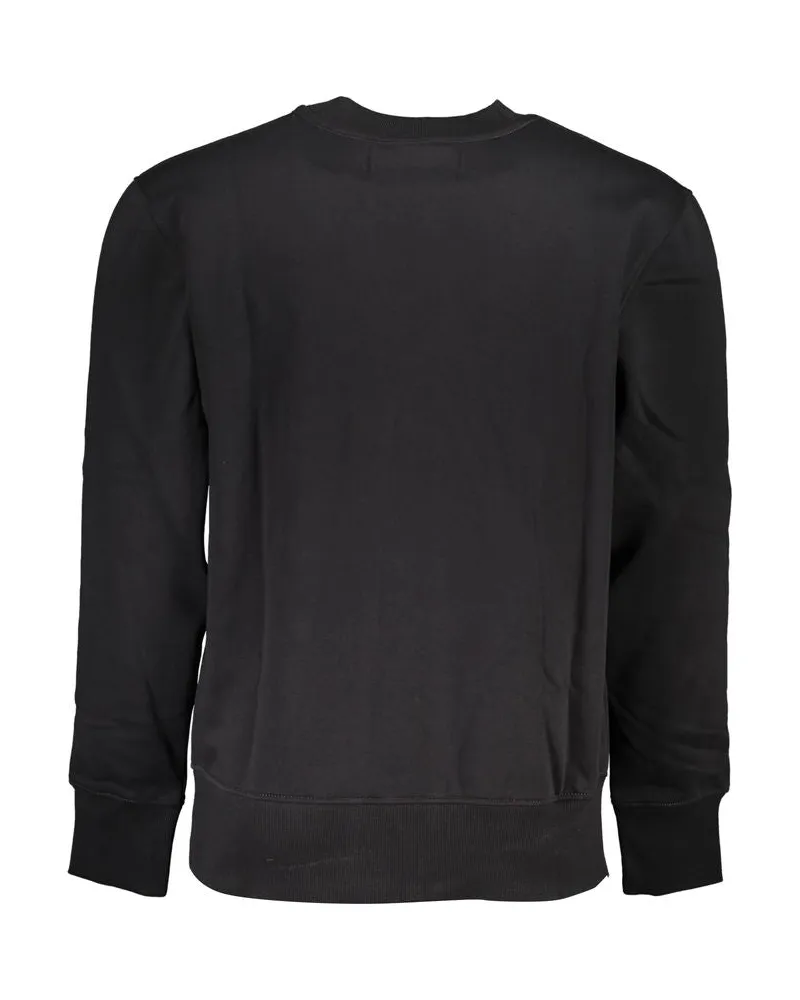 Calvin Klein Logo-Embroidered Cotton Sweatshirt — Black Black
