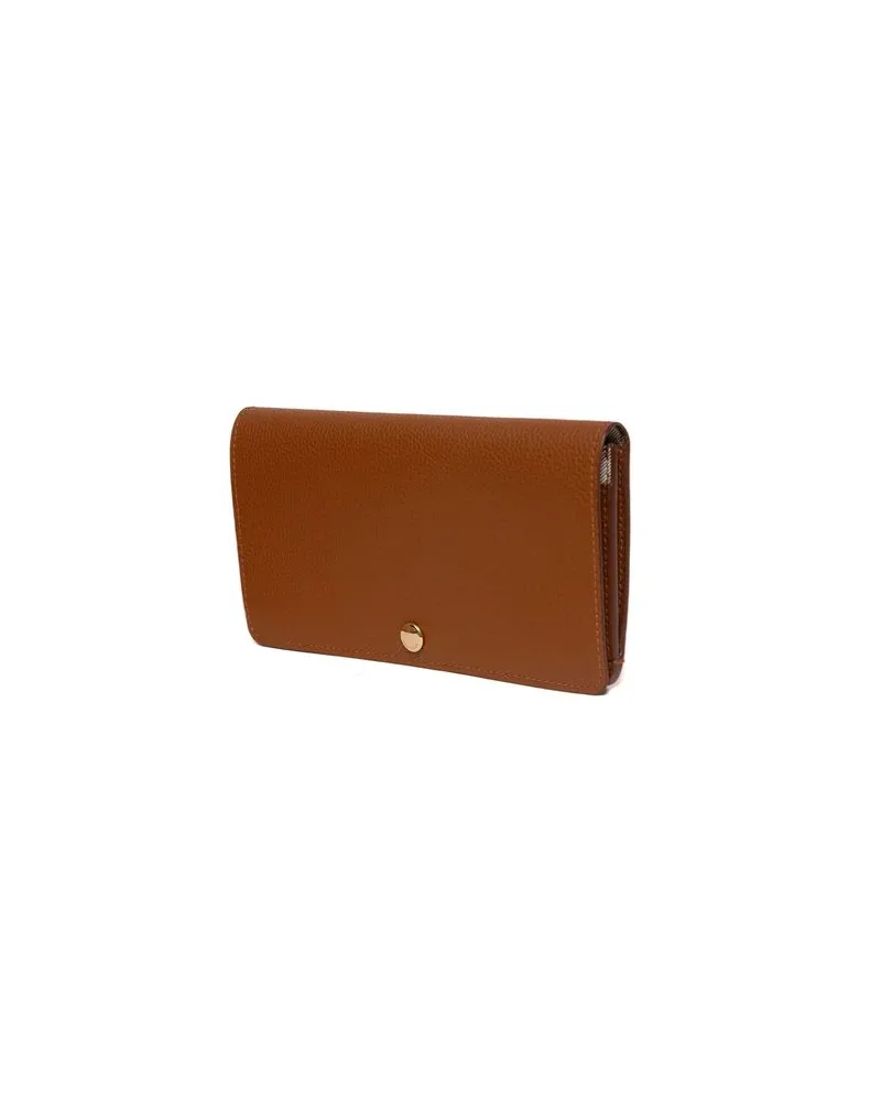 Burberry Calf Grain Leather Wallet — Brown Brown