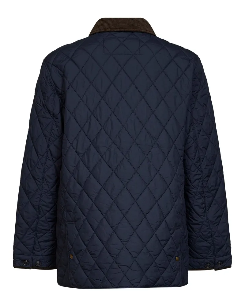 Ralph Lauren Men Barn Jacket Blue Quilted Nylon Recycled Polyester Bomber Navy