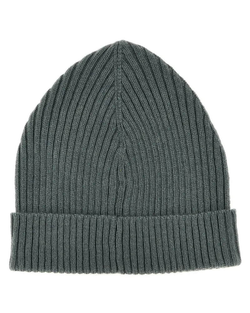 Brioni Cashmere Ribbed Beanie — Gray Gray