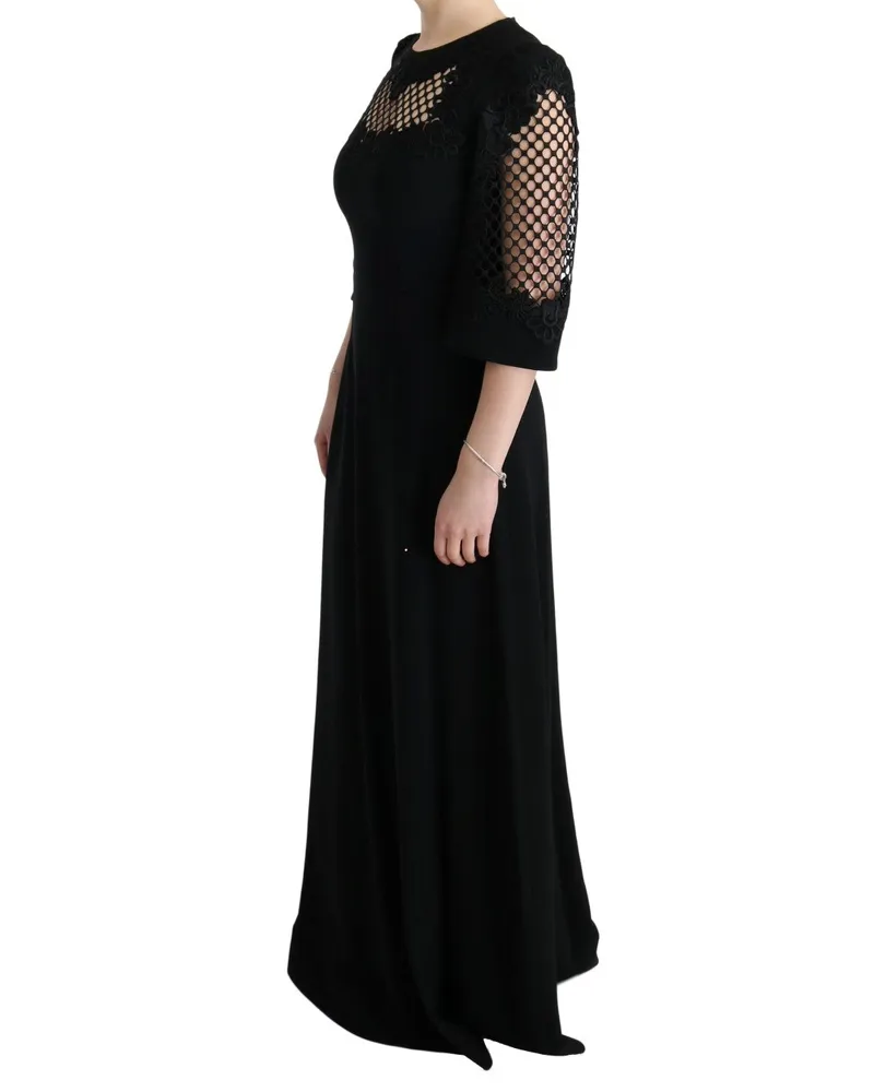 Dolce & Gabbana Women's Black Stretch Shift Long Maxi Dress Black