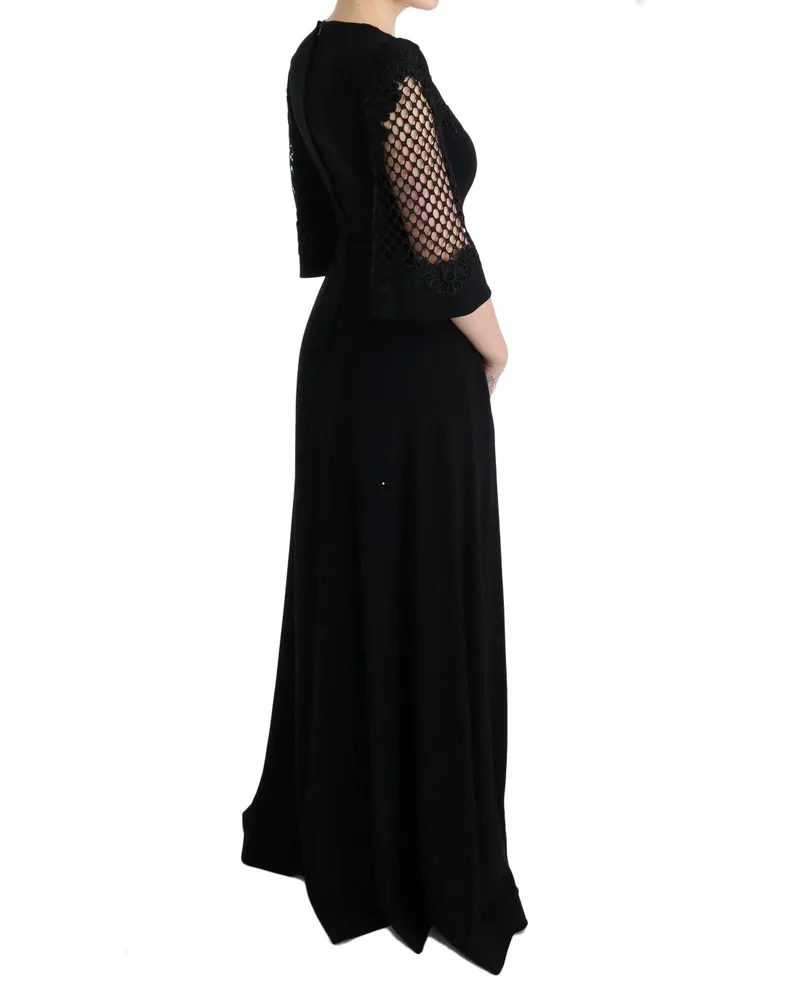 Dolce & Gabbana Lace-Trimmed Maxi Dress — Black Black
