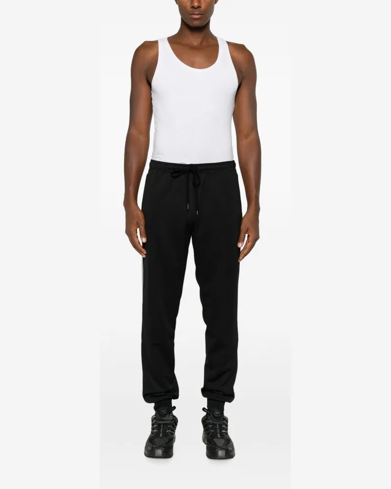 Maison Margiela Side-Stripe Drawstring Joggers — Black Black