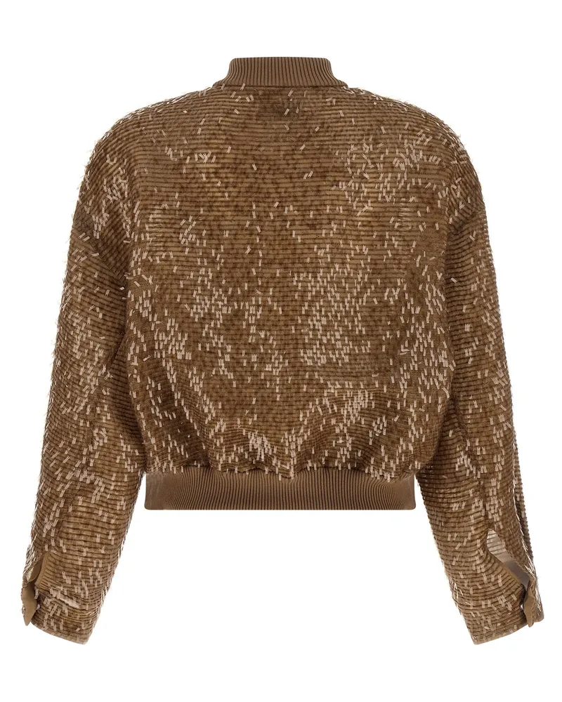 Brunello Cucinelli Women's Brown Silk Cardigan Clothing Brown