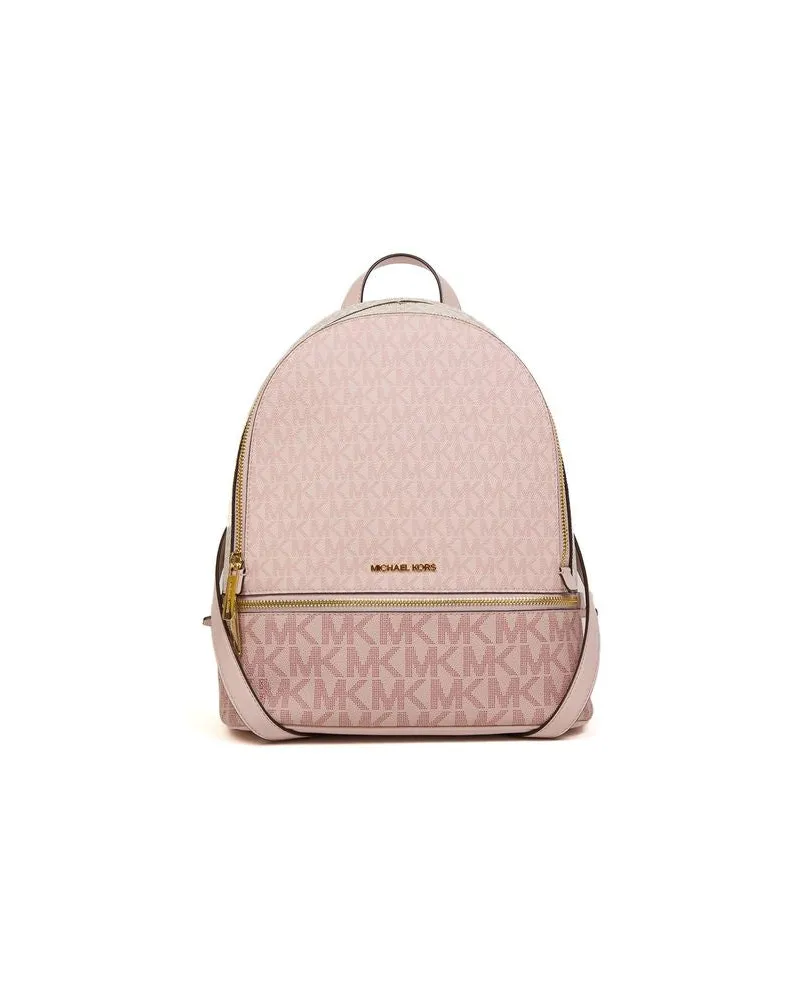 Michael Kors Women's Backpack Powder Blush Multi 89.coated Canvas Bags - Backpacks Pink