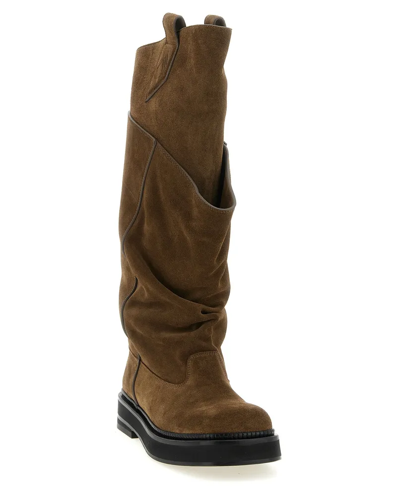ATTICO Combat Boot — Brown Brown