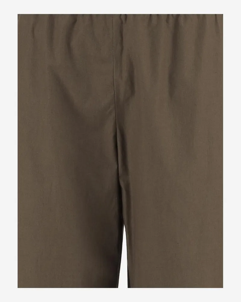 KHAITE Women's Trousers Wide-Leg Cotton Pinecone Brown