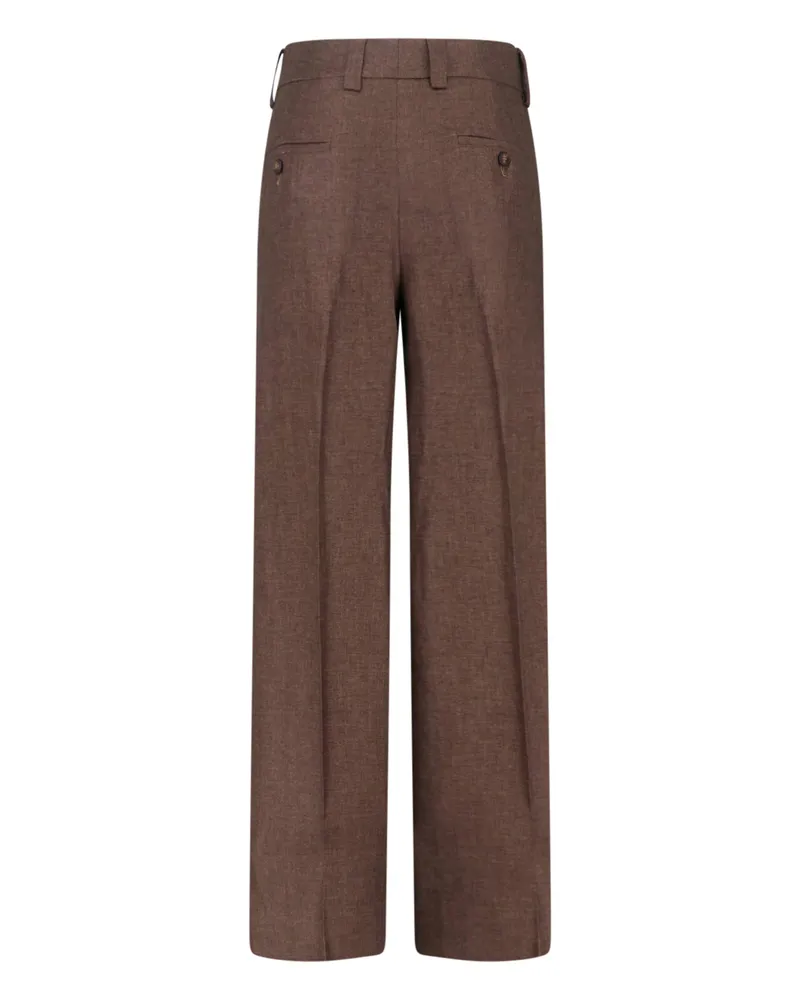 Incotex Women's Trousers Brown Linen Brown