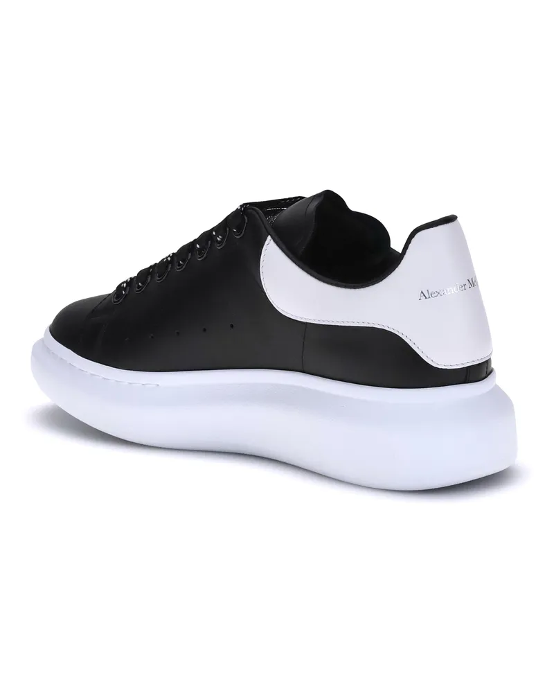 Alexander McQueen Men's Leather Sneakers Black-White Upper: Calf Trainers Black/white Black
