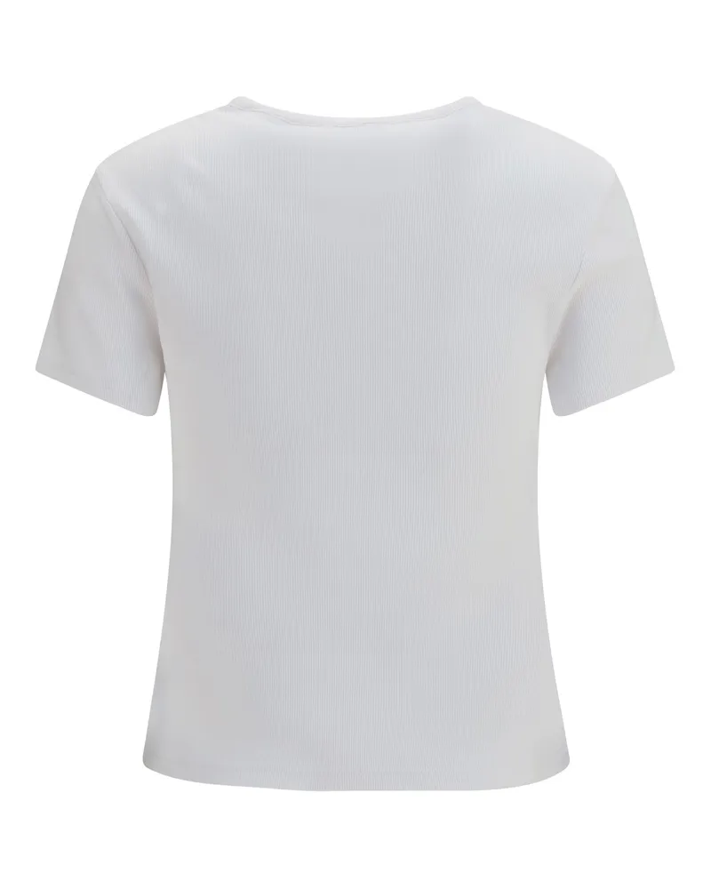 OFF-WHITE Women's Off Stamp T-Shirt White-Black Cotton; Elastane T-Shirts And Polos White