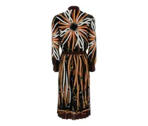 Women's Equestrian-Print Silk Dress Black