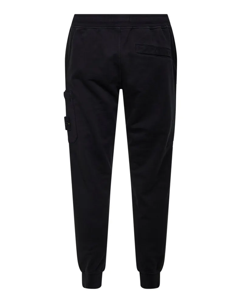 Stone Island Men Black Organic Cotton Jogger Trousers Black