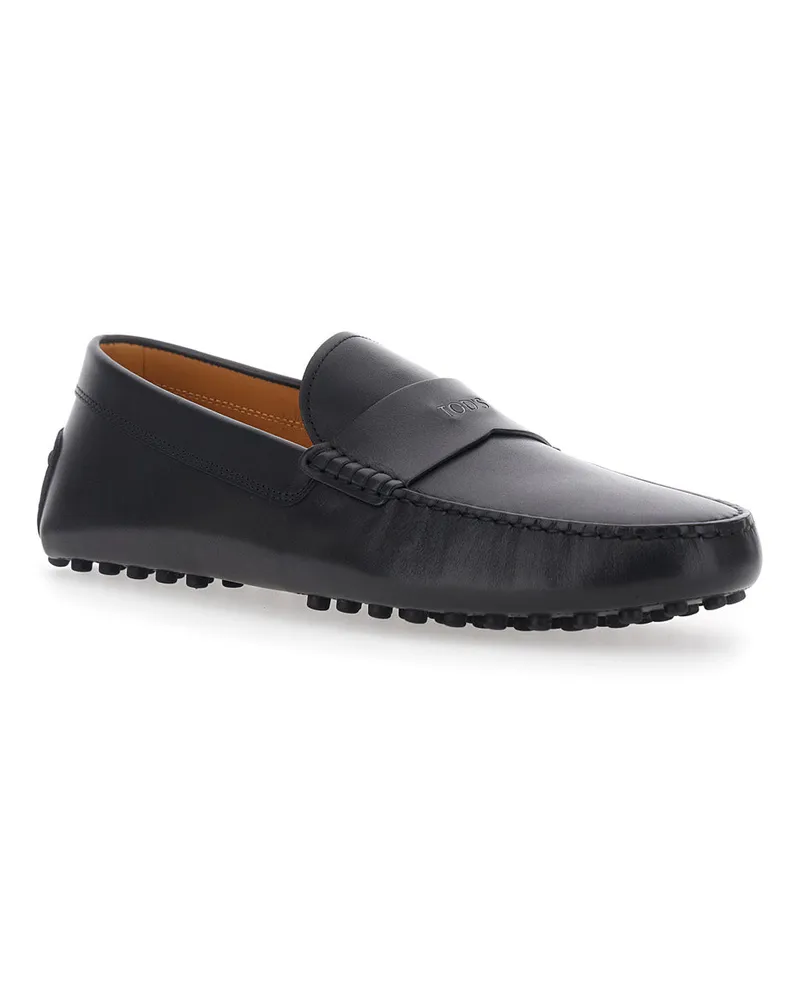 TOD'S Men's Leather Loafers Black Calf Black