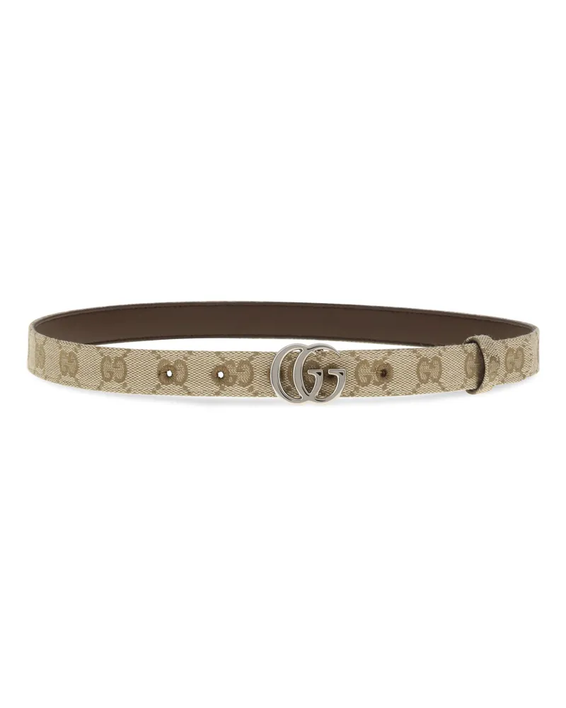 Gucci Women's Slim Gg Marmont Belt Vintage Sand Fabric E Braces Beige