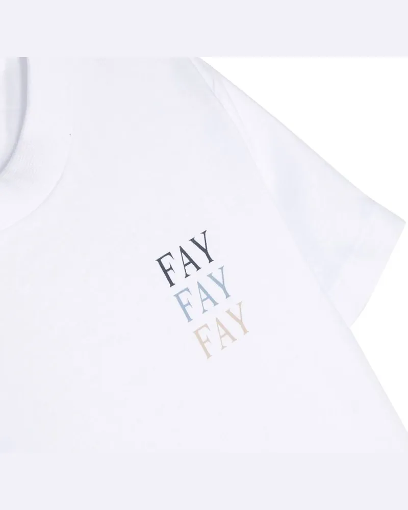 Fay 100% Cotton T-Shirt — White White