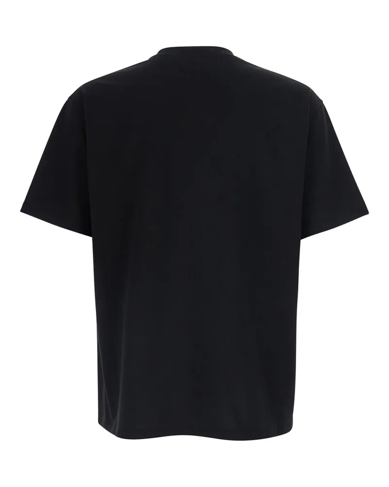 Valentino Garavani Men's T-Shirt Jersey Boxy V Black Pocket Cotton T-Shirts And Polos 