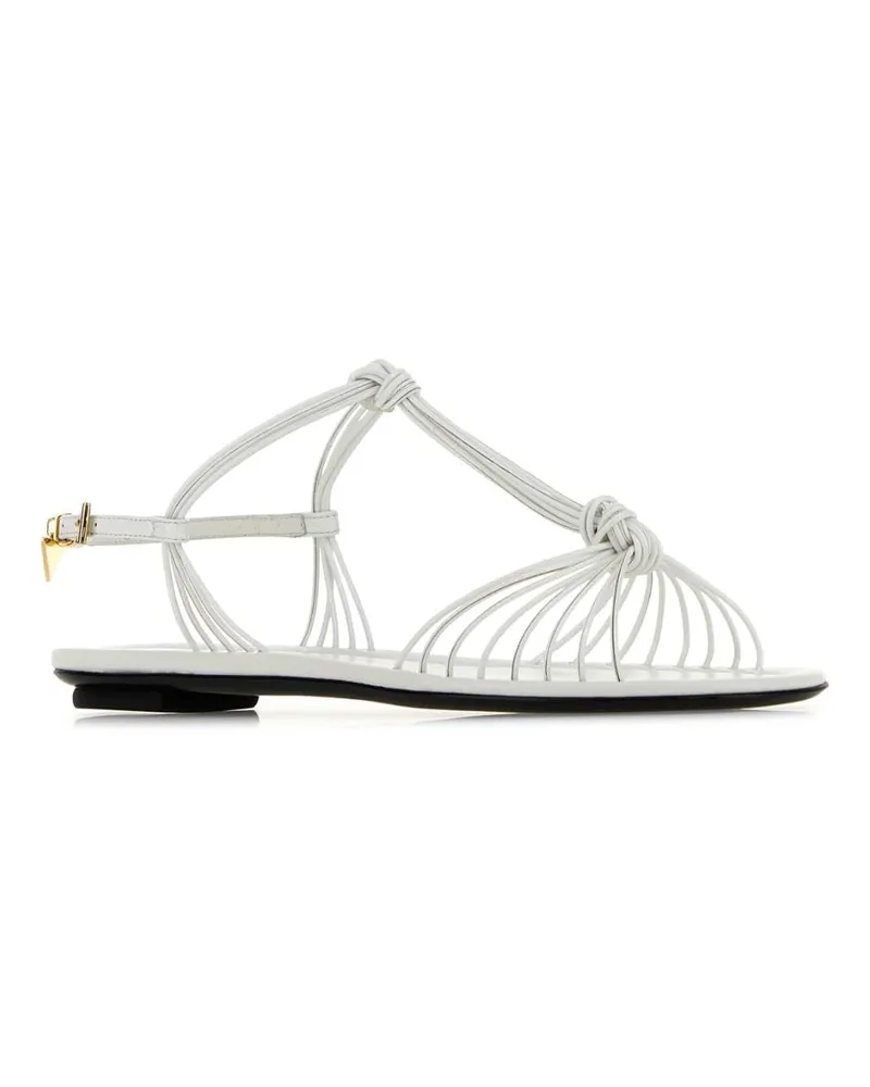 Prada Women's White Leather Sandals Bianco Sandali White