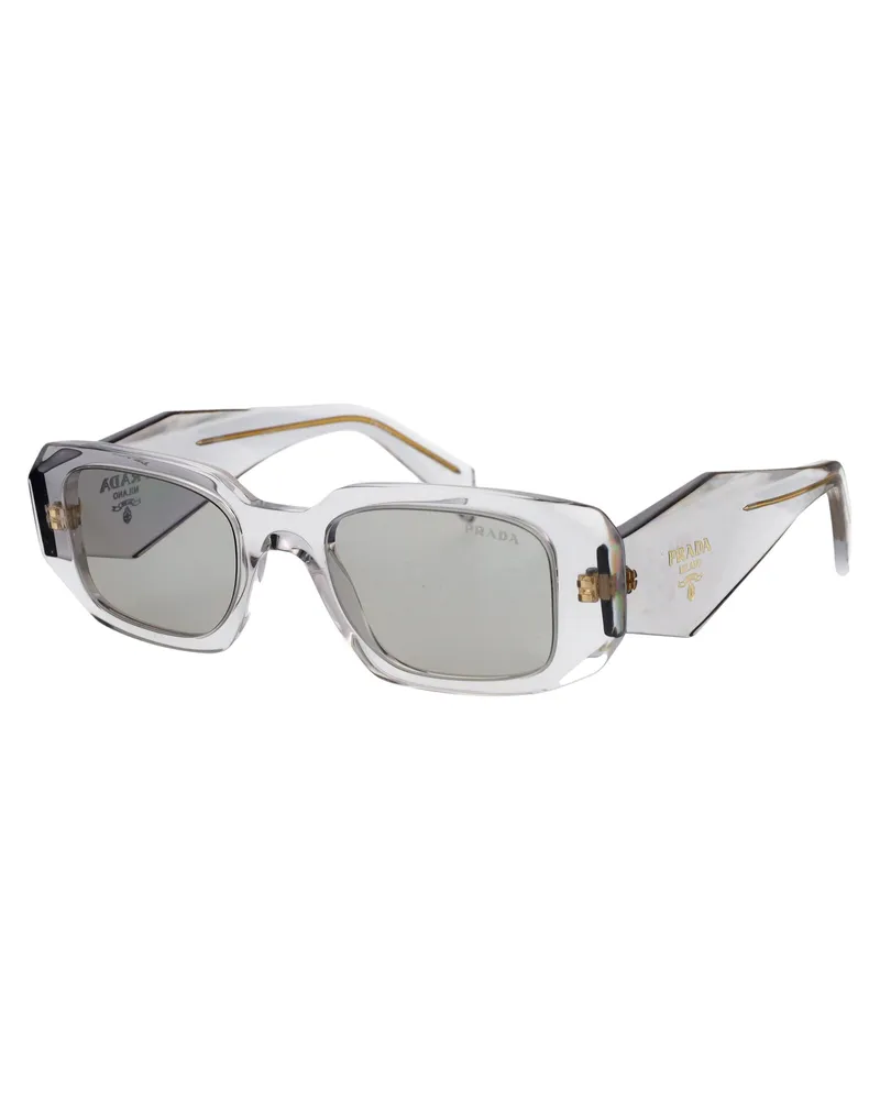 Prada 0PR Rectangular Acetate Sunglasses — Gray Gray