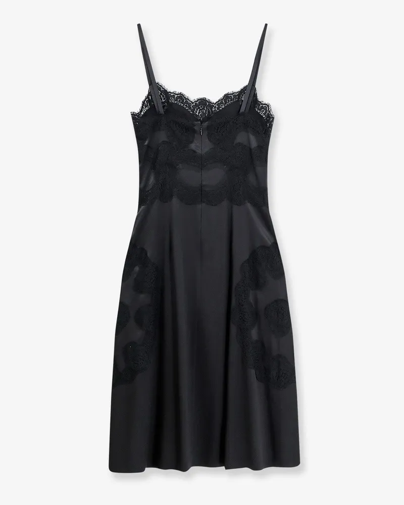 Dolce & Gabbana Women's Slip Dress With Lace Details Black Silk Black
