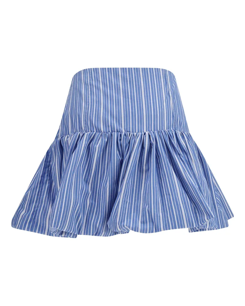 Ganni Women's Striped Mini Balloon Skirt Nouvean Navy Cotton Navy