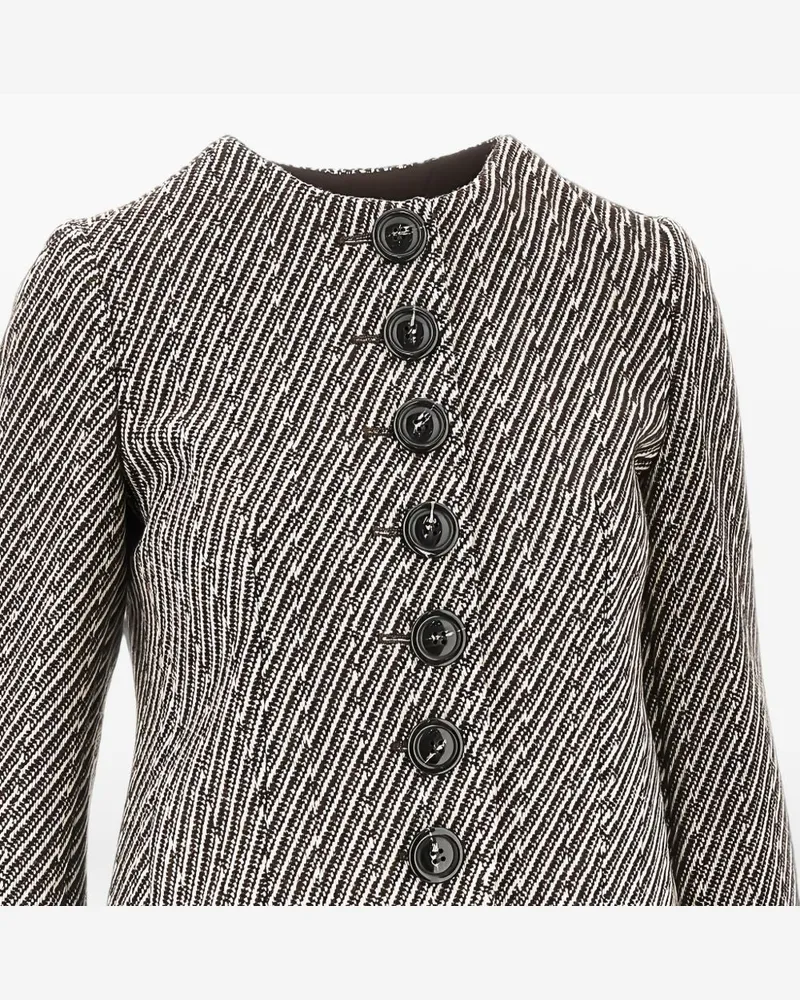 Emporio Armani Diagonal-Stripe Wool Blend Blazer — Brown Brown