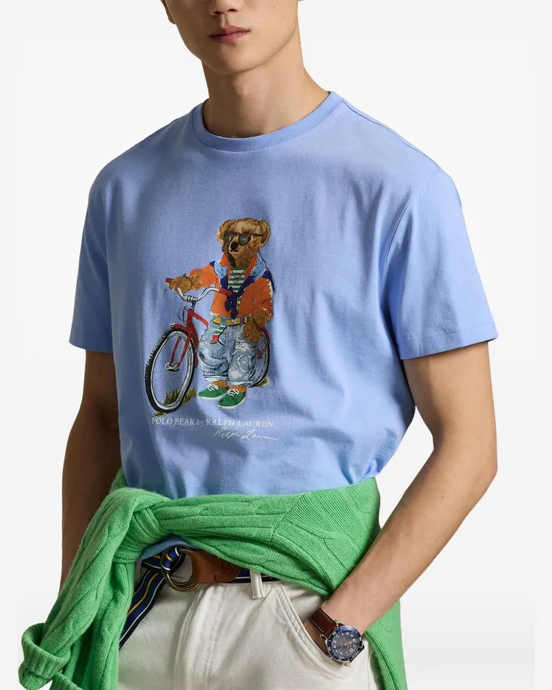 Ralph Lauren Polo Bear Graphic Cotton T-Shirt — Blue 