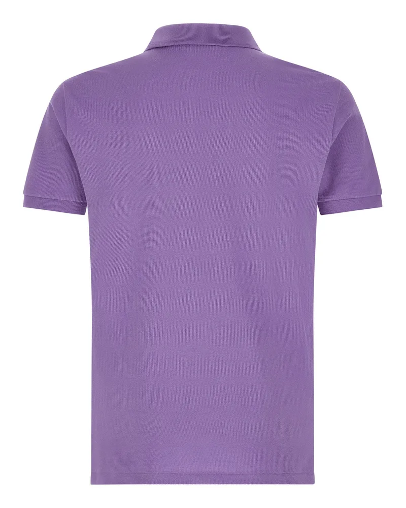 Ralph Lauren Logo-Embroidered Piqué Cotton Polo Shirt — Purple Purple