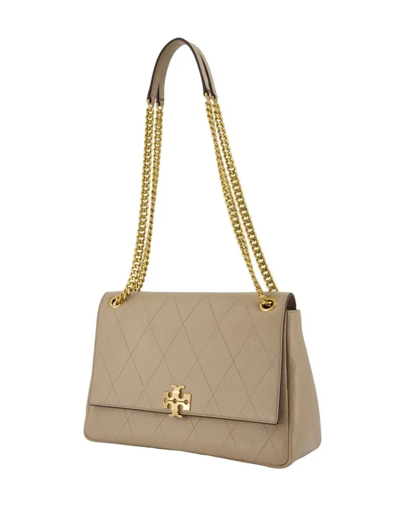 Tory Burch Women's Charlie Shoulder Bag -  Leather Beige Calfskin Shoulder-Hobo-Bags Beige