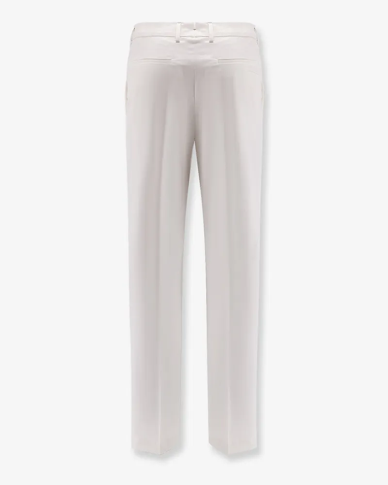 HUGO BOSS Men's Trousers Cotton-Silk Blend White White