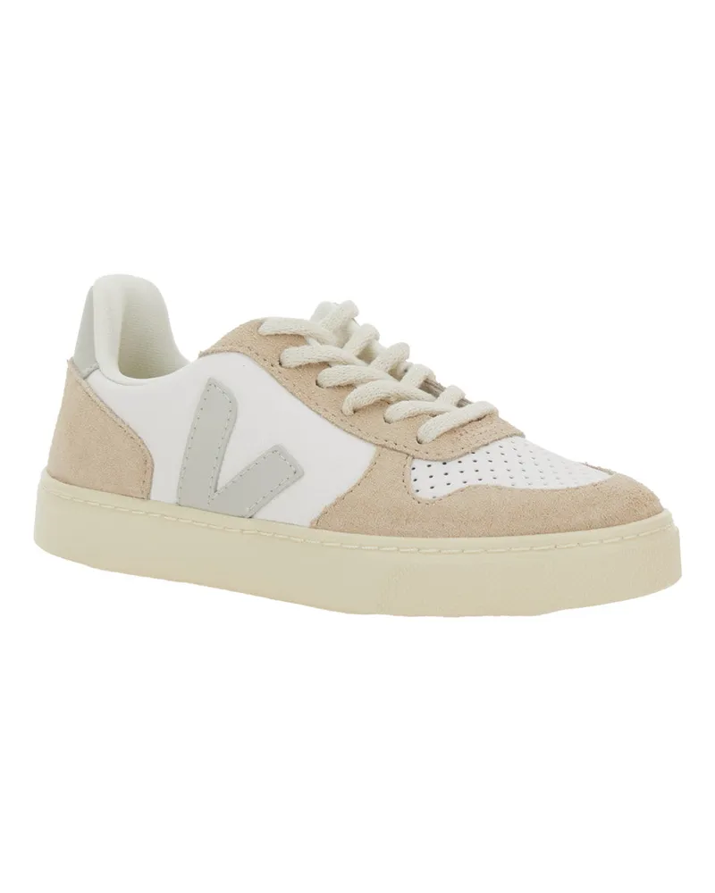 VEJA Boys' White Low Top Sneakers With Logo Patch Leather Trainers White