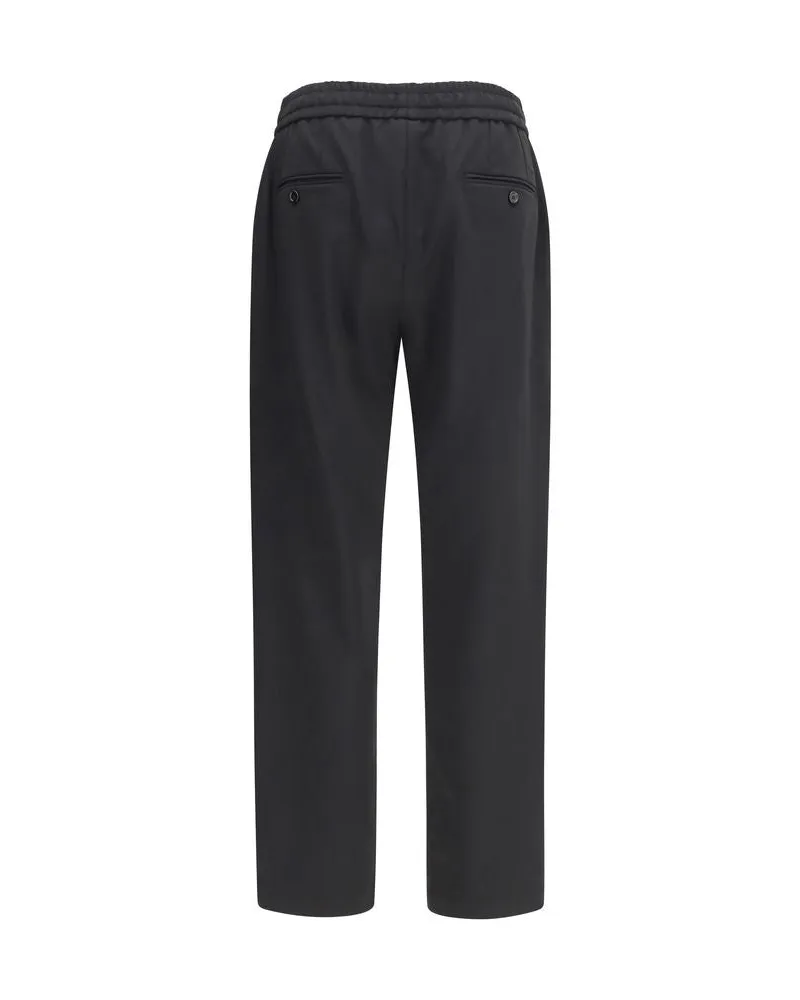 Dolce & Gabbana Wool Gabardine Joggers — Black Black