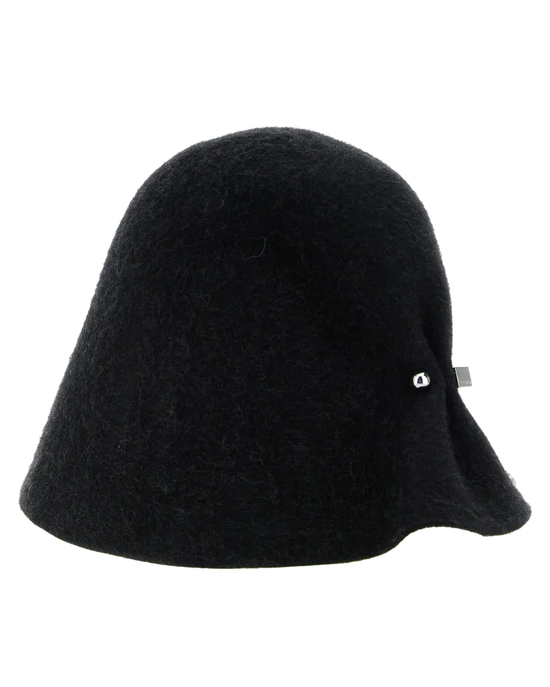 Jacquemus JA343541BM Merino Wool Felt Beanie — Black Black