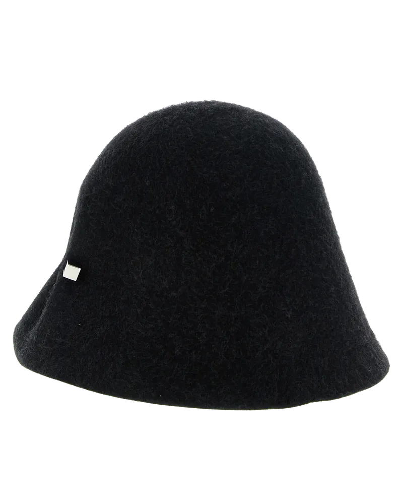 Jacquemus JA343541BM Merino Wool Felt Beanie — Black Black