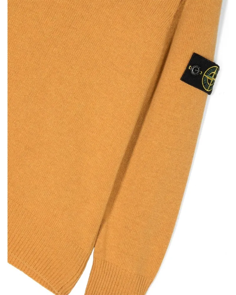 Stone Island Roll-Neck Wool Blend Sweater — Brown Brown