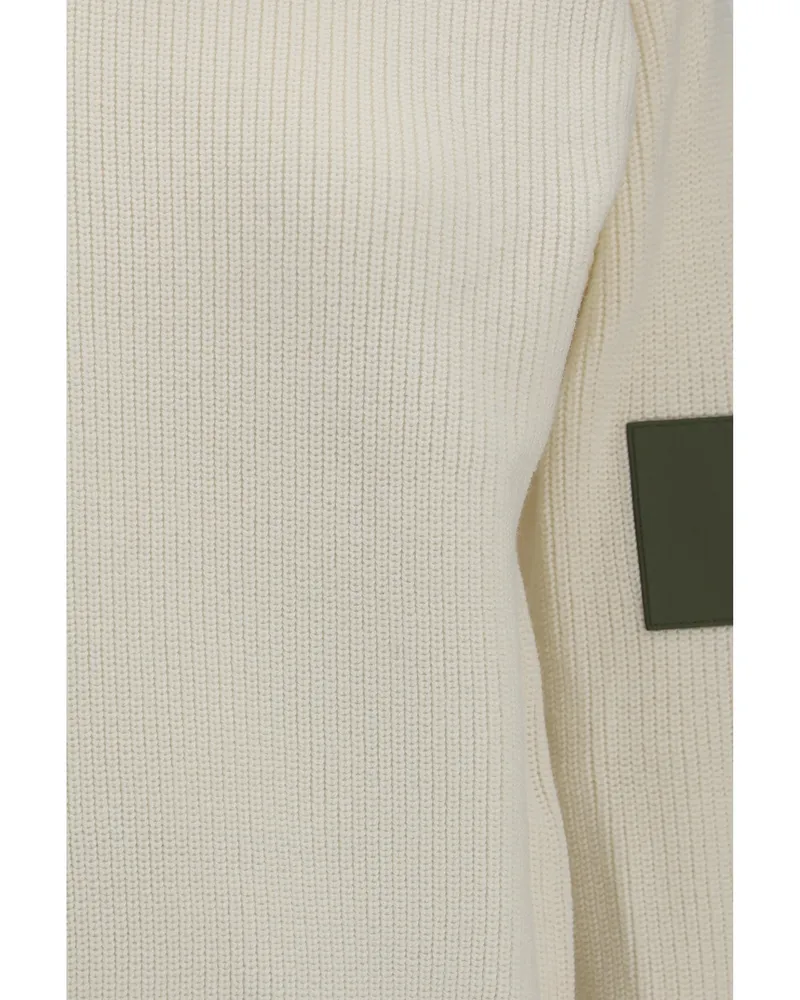 Loewe Merino Wool High-Neck Sweater — White White